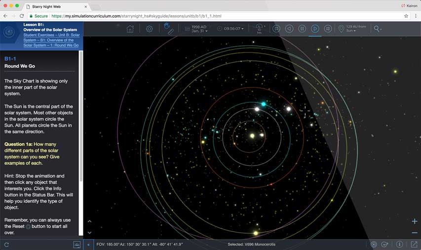 Interactive Night Sky Chart